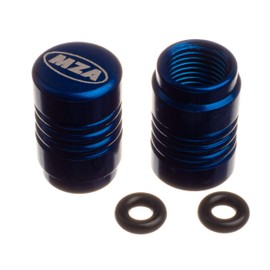 Set of 2 Valve Caps Aluminium Blue Anodised – MZA Design Cap with O-Rings / Seals