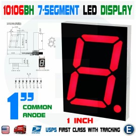 Unbranded 1 Inch 7-Segment Red LED Display Common Anode Large 10106BH Digital Tube