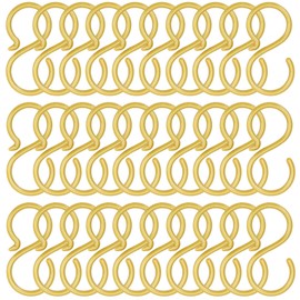 POVETIRE 30 Pack 2.5 Inch Rubber Gold S Hook for Hanging Baby Headband Hair Accessories Baby Bib NecklaceJewelry Hat Holder