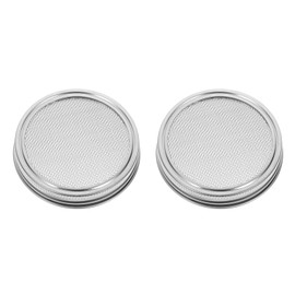 2 Pack 304 Stainless Steel Sprouting Lids Set, Mason jar Sprouting Lids for 82mm/3.2in Wide Mouth Mason Fresh Sprouts at Home Mesh Strainer Jar Sprouting Jars for Growing Broccoli Alfalfa Beans