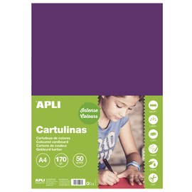50HOJAS Cartu Lina A4 180 g Color Morado APLI 14247