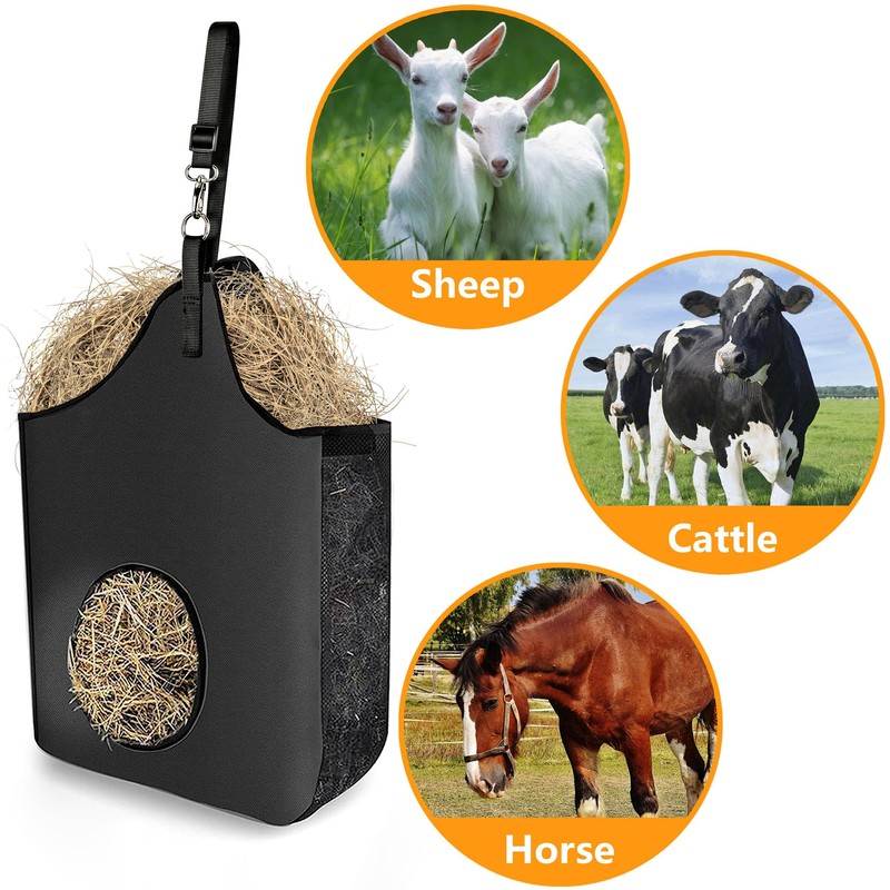 INKNOTE Hay Bag Hanging Goat Feeder Tote Premium Oxford Cloth