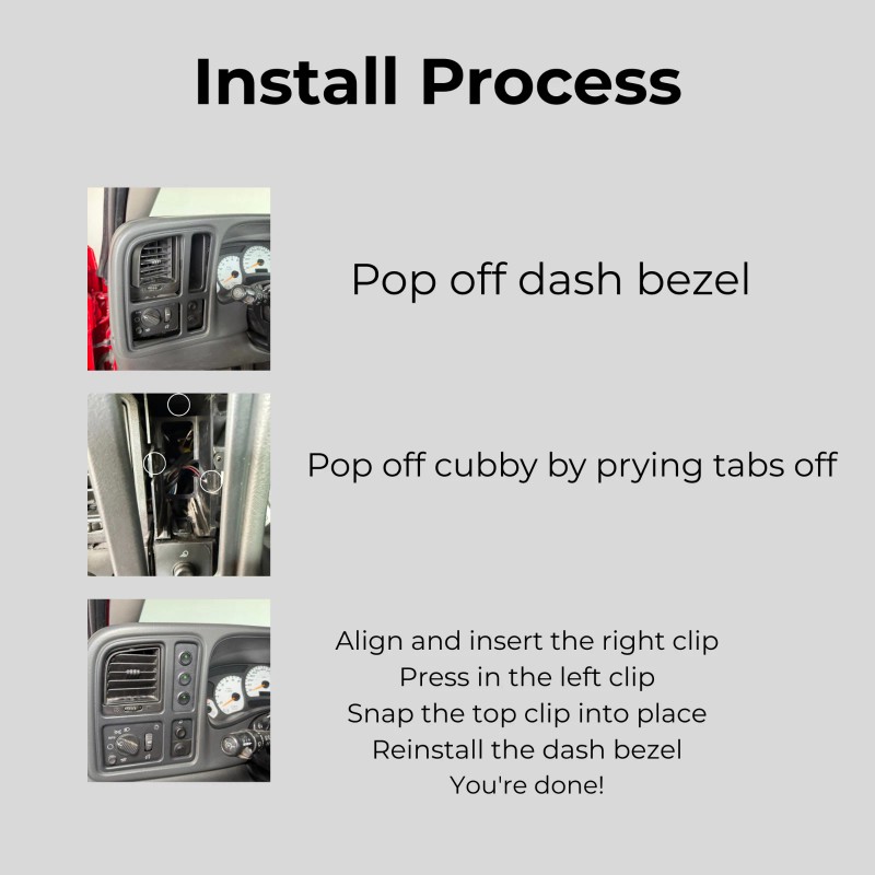 Podium 99-07 Silverado Sierra 3 Toggle Switch Panel Bezel GREEN