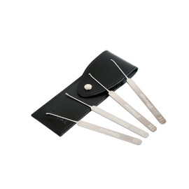 Multipick Extractor 4 Piece Hook Locksmith Tool Set Professional 0.6 mm in Leather Case – Remove Broken Keys and Other Foreign Bodies Even from Very Tight Lock