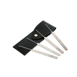 Multipick Extractor 4 Piece Hook Locksmith Tool Set Professional 0.6 mm in Leather Case – Remove Broken Keys and Other Foreign Bodies Even from Very Tight Lock