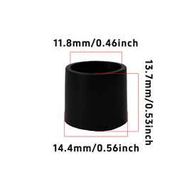 AUXBC 32Pcs 0.47 Inch (12mm) Round PVC Chair Leg Caps, Non-Slip Furniture Leg Hardwood Protectors, Heavy-Duty Table Leg End Caps, Folding Metal Chair Leg Tip Replacement, Black