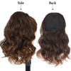 AISI BEAUTY Brown Curly Ponytail Extension, Dark Brown with Brown