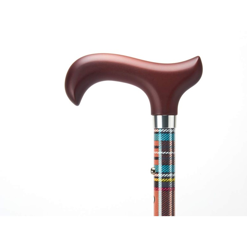 Merry Sticks（メリースティックス） ／ ブライトライフ／ 折りたたみステッキ ／ 杖 ／ タータンチェック（オレンジ）