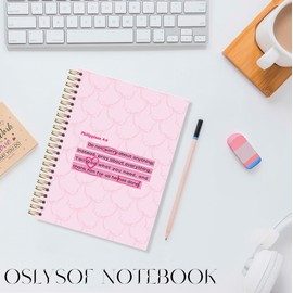 OSLYSOF Pink Coquette Bow Ribbon Christian Spiral Notebook, Philippians 4:6 Bible Journaling Notebook, Religious Prayer Journal for Woman, Scripture Journal 5.5x8.3 Inch with 164 Pages