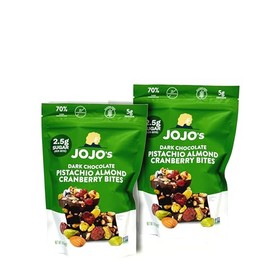 JoJo's Guilt-Free Chocolate with Almonds 70% Dark Pistachios Dried Cranberries ~ 14.4 ounces (2 Packs)
