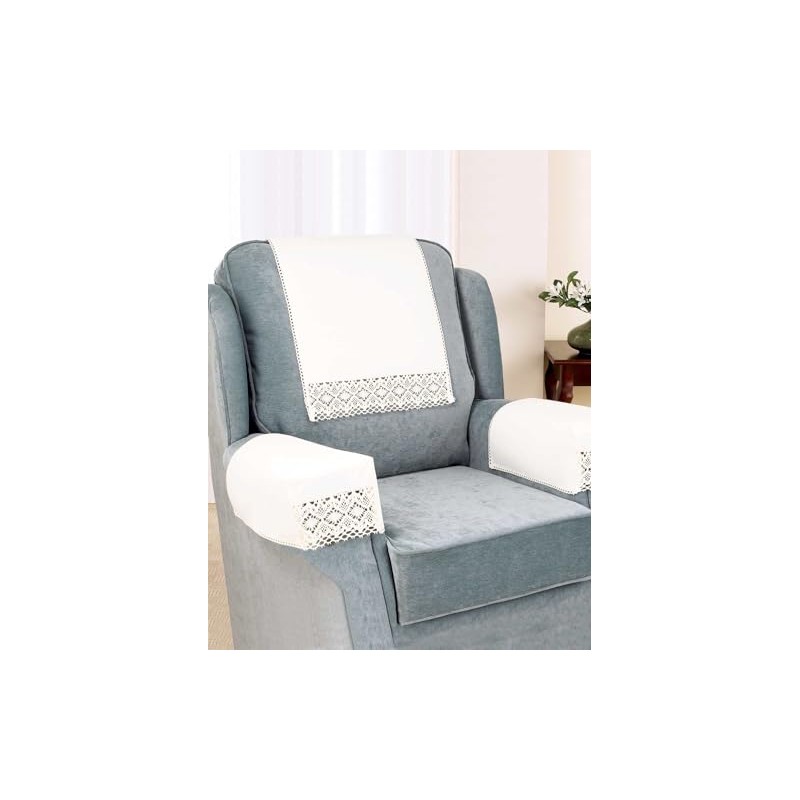 Chums Non Slip Cotton Lace Armcaps Pair with Free Chair