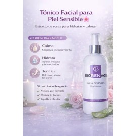 Agua De Rosas Tónico Facial Ácido Hialurónico Hidratante