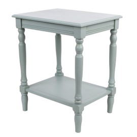 Decor Therapy Simplify Wood Accent Storage Shelf End Table, Traditional Style, Ice Blue - (24 x 19.5 x 15.75")