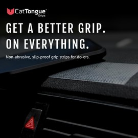 CATTONGUE GRIPS 2” Non-Abrasive Grip Tape Strips - Heavy-Duty, Waterproof Anti-Slip Tape for Furniture, Bathtubs, Frames, Gaming & More - Indoor & Outdoor Anti-Slip Solution (Clear, 1-Pack)