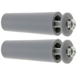 cyclingcolors 2 x Cone Roller Shutter Stoppers 60 mm Diameter 22 mm PVC with Washer and Screw Blind Window Unwinding Box Carpentry Light Grey
