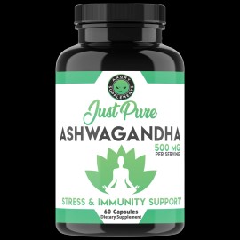 Angry Supplements Just Pure Ashwagandha Root Powder Relax Stress Support Pills