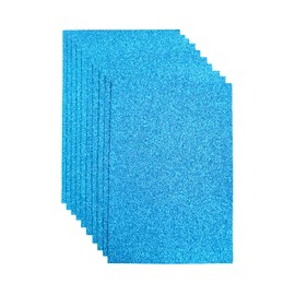Glitter Felt Sheets, 10pcs Pack Solid 20x30cm (8x12 inches) for Party Project, Craft, Holiday Greeting Festival - Bright Blue