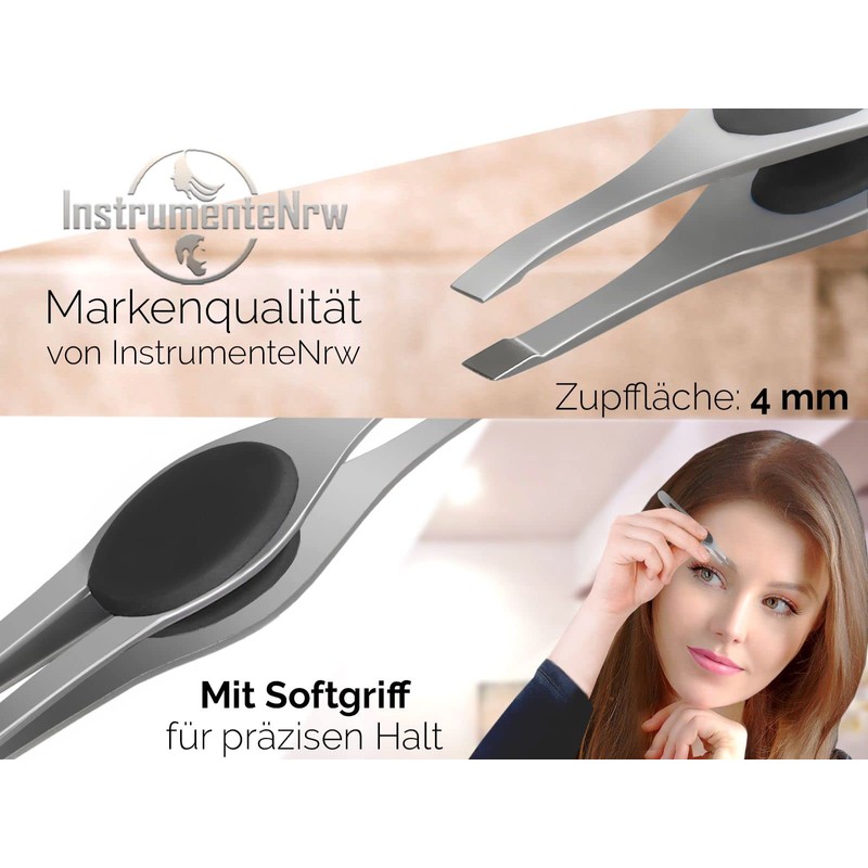 Tweezers with Soft Grip Handles with Straight Top