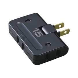 Elpa A-36H(BK) Corner Tap, Outlet Power Tap, 3 Outlets