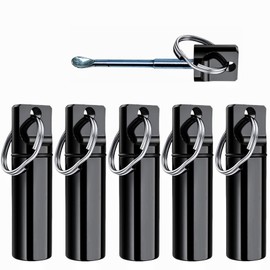 OMO Laboratory Utensils, Metal Vials Bottle with Spoon, Set of 5, Black