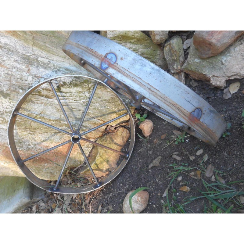 2) 18" steel ornamental Iron Wagon Wheel western rustic art