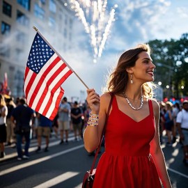 Valentine’s Day Mardi Gras St.Patrick’s Day Kentucky Derby Mexican Fiesta Bracelets USA 4th of July Bracelet Accessories Stackable Preppy Friendship Heishi Bracelets Party Favors Gifts (Style L)