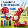 4 Pack Golf Divot Repair Tool Set - Foldable Metal