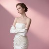 Papoopy Women White Long Gloves for for Wedding, Tea Party,