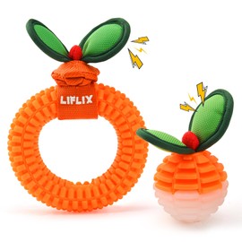 LIFLIX 2er-Set Zahnpflege-Spielzeug für Welpen, Langlebige TPU Biss und Bürste Hundespielzeug für Kleine & Mittlere Hunde, Dental Kauspielzeug für Zahnende Welpen