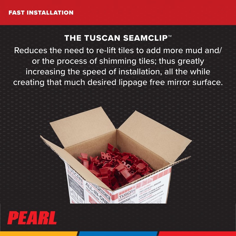 White Tuscan Seam Clip For Tiles - 1/8-1/4 Thick