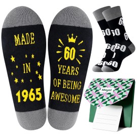 Moyel 60th Birthday Gifts for Men 1965 Funny Socks Mens 9-11 Mens 60th Birthday Gift Ideas Present for 60 Year Old Men 1965 Gifts for Dad Grandad Husband
