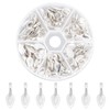 PH PandaHall 1 Box 100pcs Leaf Shape Tibetan Style Glue-on