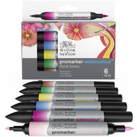 Winsor & Newton Watercolour Promarker, Floral Tones (Set of 6)