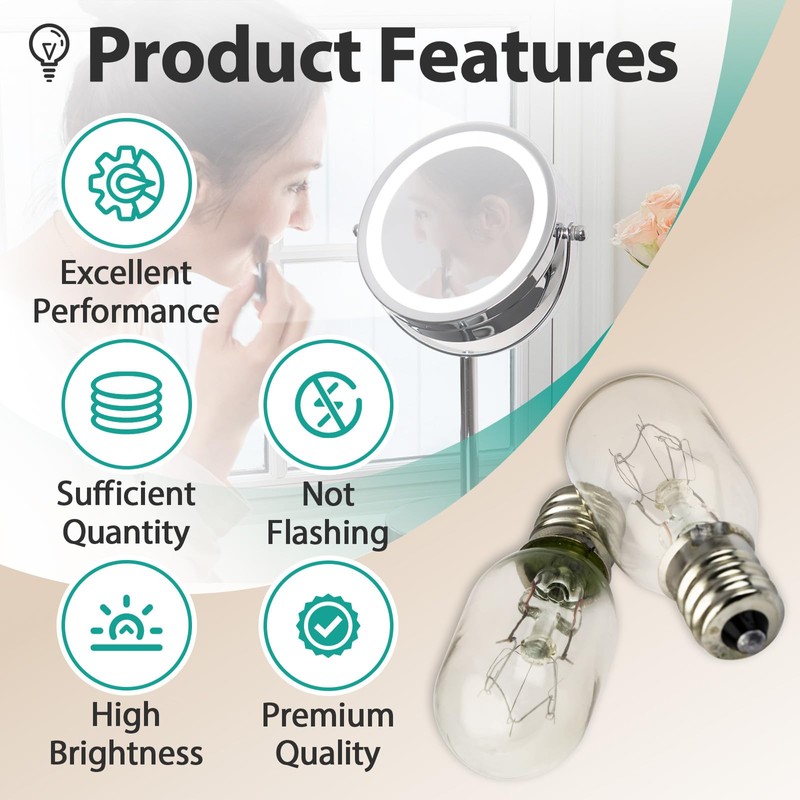 Gfdoso 2Pcs 20W 120V Incandescent Bulb Replacement for Conair RP34B