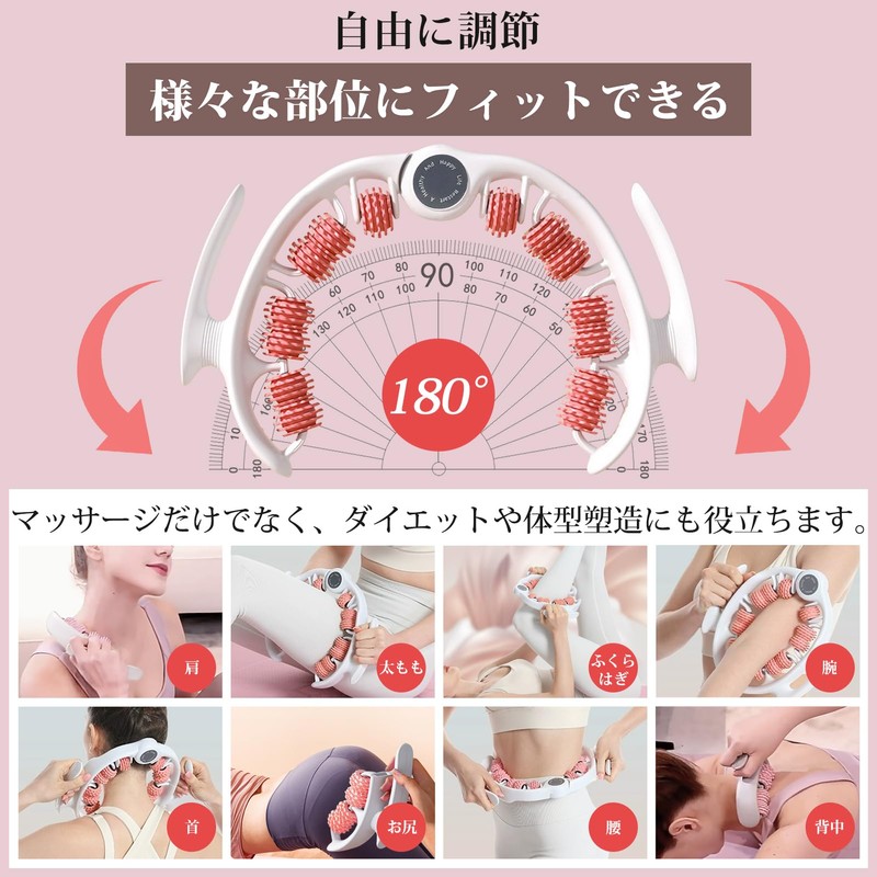 L-Tou Massage Roller, Myofascial Roller Ring Massager, Removable Handle, Multi-functional