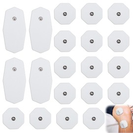 QGGTQG TENS-EMS Electrode Pads Set of 20 Electrode Replacement Set TENS Device Electrodes Push Button Reusable Electrode Pads with Non-Irritating Design Compatible with TENS-EMS
