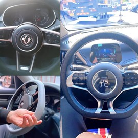 Holy Feather Advanced Silicone car Wheel Covers - Soft, Non Slip, and Foldable - Universal 13.5 to 15 inch Silicone Steering Wheel Covers fit for Round Shepe D Shapes