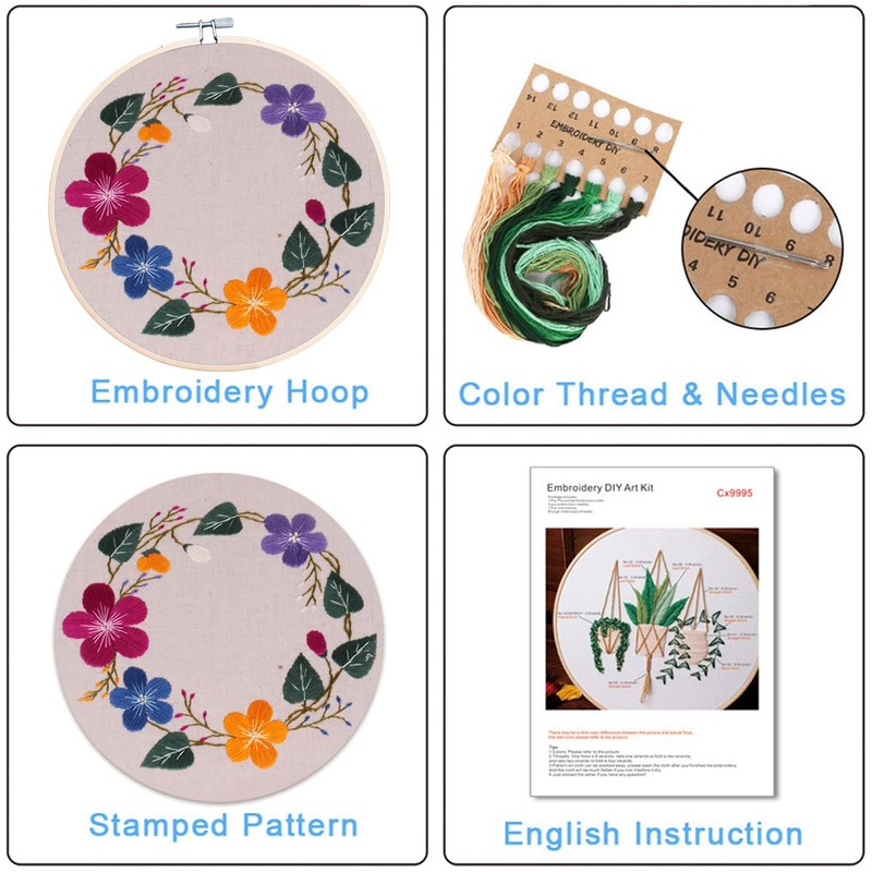 Traziewell Embroidery Kits Stamped Design Cross Stitch Starters Hand Kit