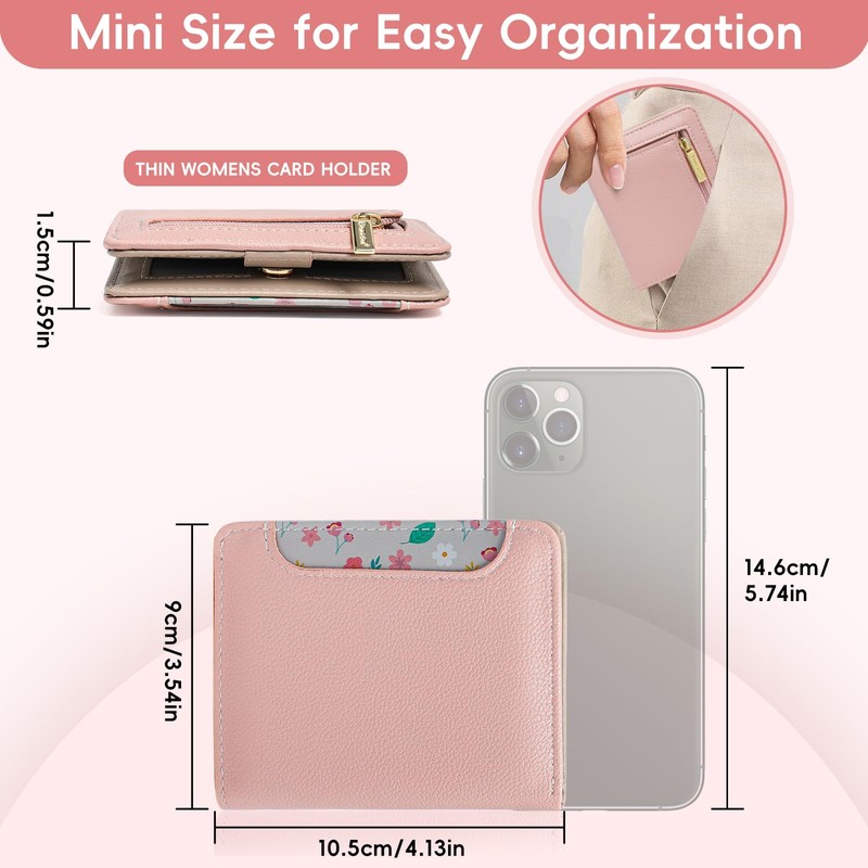 Small Wallet Women RFID Blocking Bifold Leather Wallets for Women