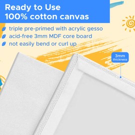 YOURSORTER YOURSORTER Canvas for Painting 8x10 inch, 24 Pack Painting Canvas Boards for Novices & Artists, Gesso Primed Acid-Free 100% Cotton, Small Blank Canvas Panels for Oil, Watercolor, Acrylic