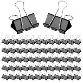 Large Binder Clips 1.6 Inch (60 Pack), Binder Clips Large Size,Big Paper Clamps Clips, Clips for Paperwork, for Office and Home Supplies School, Black