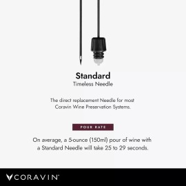 Brandded Coravin Timeless Standard Needle - Preserve Wine for Years - Black