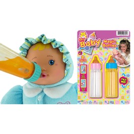 Ja-Ru Magic Baby Doll Bottles Milk Bottle and Juice Bottle, Great Baby Doll Accessories. Set with 2 Bottles. 701-1