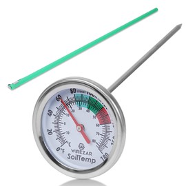 Yogyro Compost Thermometer Outdoor Soil Thermometer Waterproof Stainless Steel 5 Inch-Easily Monitor The Temperature in Compost Bin, Ideal for Outdoor Use (5'')