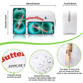 Butterfly Lovers Gifts Makeup Bag Faith Inspirational Gifts for Women Butterflies Gifts Encouragement Gifts Butterfly Cosmetic Bag Friendship Gift for Her Spiritual Gifts for Friends Travel Pouch