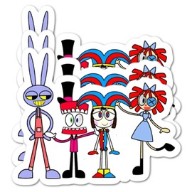 The Amazing Digital Circus Cast Sticker Set of 3 stickers