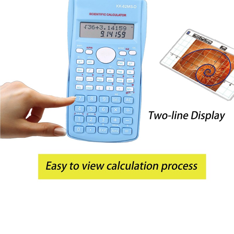 KK-82MS-D Portable Student Scientific Calculator with Two-line Display Function 240