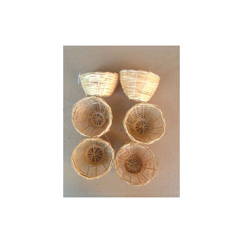 Finch Bird Bamboo Opened Bird Nest Lot of 6-Medium