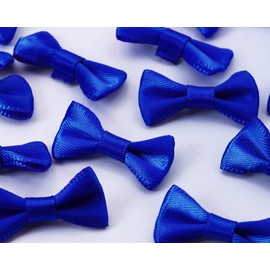 Shapenty Mini Satin Ribbon Bows Flowers Bowknot for Sewing Dress Craft Project Scrapbooking Wedding Birthday Christmas Ornaments Embellishment Gift Decor Wrapping, 20PCS (3 x 1.5cm, Dark Blue)