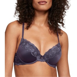 Perfect Shape Push-Up Lace-Trim Bra Slate Blue